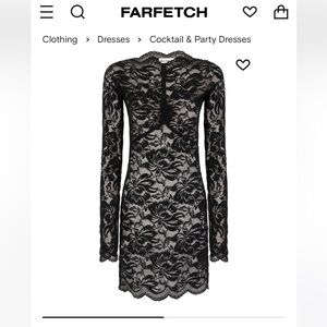 Paco Rabanne Black Lace Long Sleeve Dress